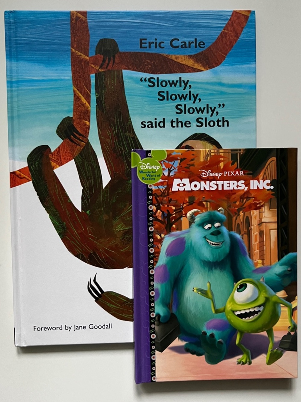 Kids Book Bundle Eric Carle Sloth + Disney Pixar Monsters Inc Story Set